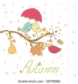 romantic autumn card