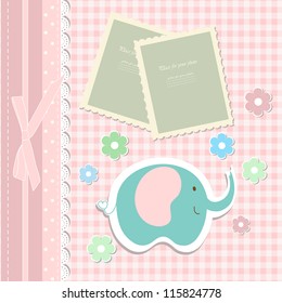 Romantic baby art hand drawing boy toy for invitation, greeting, album,children girl, happy birthday, old label, postcard, wall, frame, gift, backdrop, kid card, design element with text vector eps 10