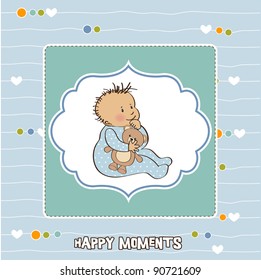 romantic baby boy shower card