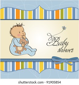 romantic baby boy shower card