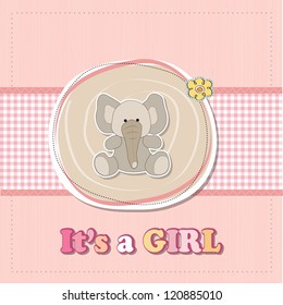 romantic baby girl announcement card