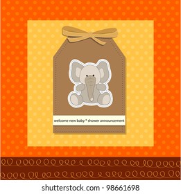 romantic baby girl announcement card