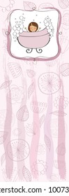 romantic baby girl shower card