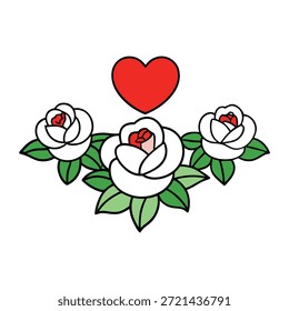 Un telón de fondo romántico lleno de rosas suaves y florecientes que rodean un delicado corazón en el centro, mezclando amor y belleza en un diseño encantador y de ensueño.
