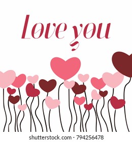 Romantic background with balls in the form of a heart. Congratulations on Valentine's Day or declaration of love