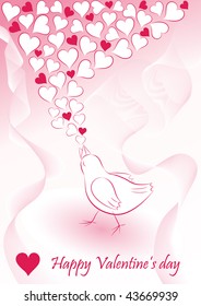 Romantic background with bird
