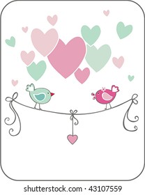  Romantic Background With Birds