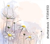 Romantic background with blooming daisies. eps10