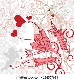 romantic background with bright colors