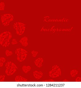Romantic background with bright openwork hearts for festive decoration of congratulations for Valentine's Day, birthday, mother's day 