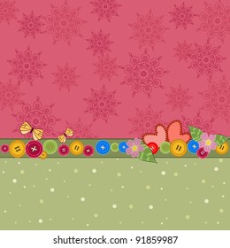 Romantic background with butterflies and valentines