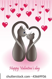 Romantic background with cats