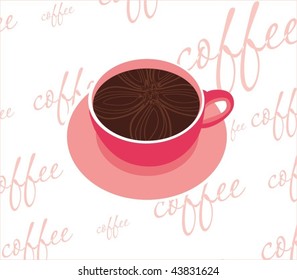 Romantic background with cup of coffee