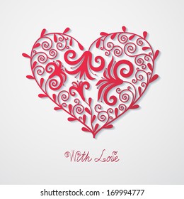 Romantic background with decorative heart from flowers