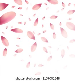 Romantic background with falling pink flower petals