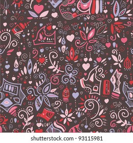 romantic background with floral pattern