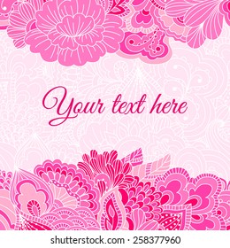 Romantic background with floral pattern. Hand drawn background can be used for cards and invitations.