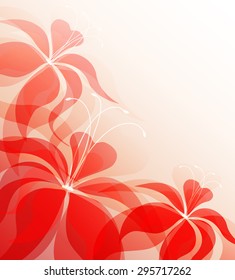 Romantic background with flowers of lilies, vector