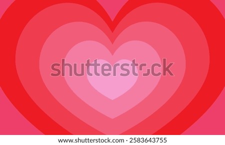 Romantic background in the form of a tunnel in the shape of a heart. Vector illustration