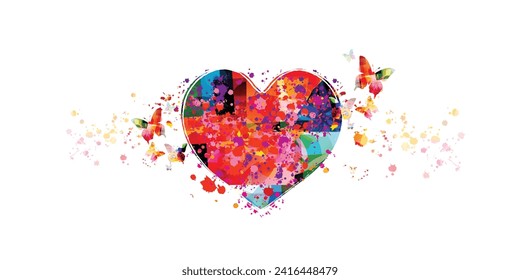 Romantic background with heart. Happy Valentine's Day cute banner, poster, card or web background.	