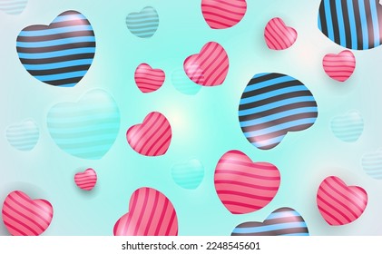fondo romántico con corazón de fondo azul