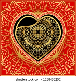 Romantic Background With Heart. Template Greeting Card, Invitation Or Posters. Vector Illustration