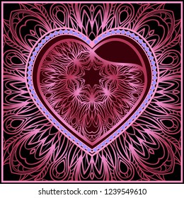 Romantic Background With Heart. Template Greeting Card, Invitation Or Posters. Vector Illustration