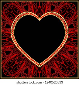 Romantic Background With Heart. Template Greeting Card, Invitation Or Posters. Vector Illustration