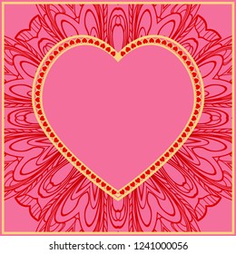 Romantic Background With Heart. Template Greeting Card, Invitation Or Posters. Vector Illustration