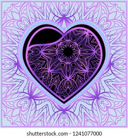 Romantic Background With Heart. Template Greeting Card, Invitation Or Posters. Vector Illustration