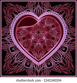 Romantic Background With Heart. Template Greeting Card, Invitation Or Posters. Vector Illustration