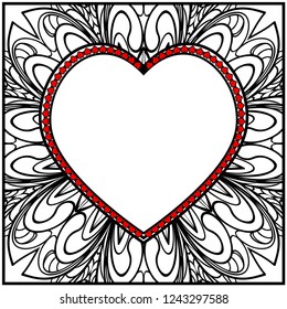 Romantic Background With Heart. Template Greeting Card, Invitation Or Posters. Vector Illustration