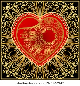 Romantic Background With Heart. Template Greeting Card, Invitation Or Posters. Vector Illustration