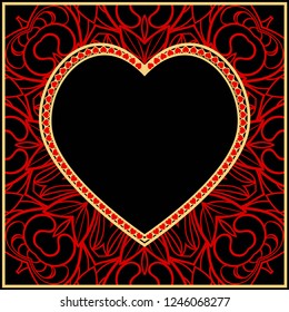 Romantic Background With Heart. Template Greeting Card, Invitation Or Posters. Vector Illustration