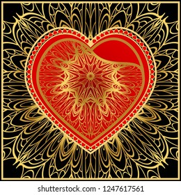 Romantic Background With Heart. Template Greeting Card, Invitation Or Posters. Vector Illustration