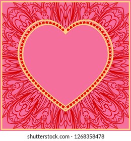 Romantic Background With Heart. Template Greeting Card, Invitation Or Posters. Vector Illustration
