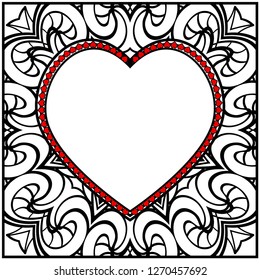 Romantic Background With Heart. Template Greeting Card, Invitation Or Posters. Vector Illustration