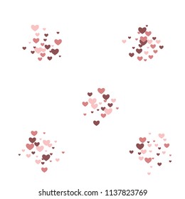 Romantic background with hearts.