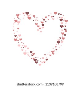 Romantic background with hearts.