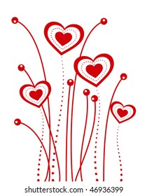 Romantic background from hearts