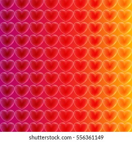 Romantic background with hearts