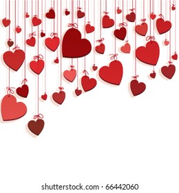 Romantic background with hearts