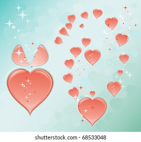 Romantic background with hearts