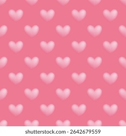 Romantic background with hearts bokeh effect vector seamless pattern for packaging textile wrapping paper greeting cards scrapbooking valentine decorations