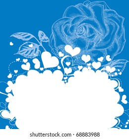 Romantic background, hearts and roses
