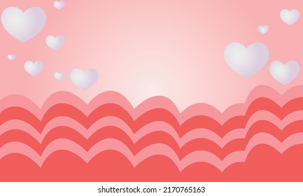 Romantic background with hearts, valentines day 