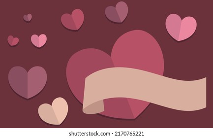 Romantic background with hearts, valentines day 