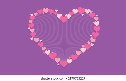 Romantic background with hearts, valentines day 