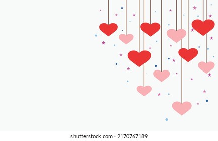 Romantic background with hearts, valentines day 