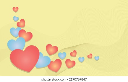 Romantic background with hearts, valentines day 